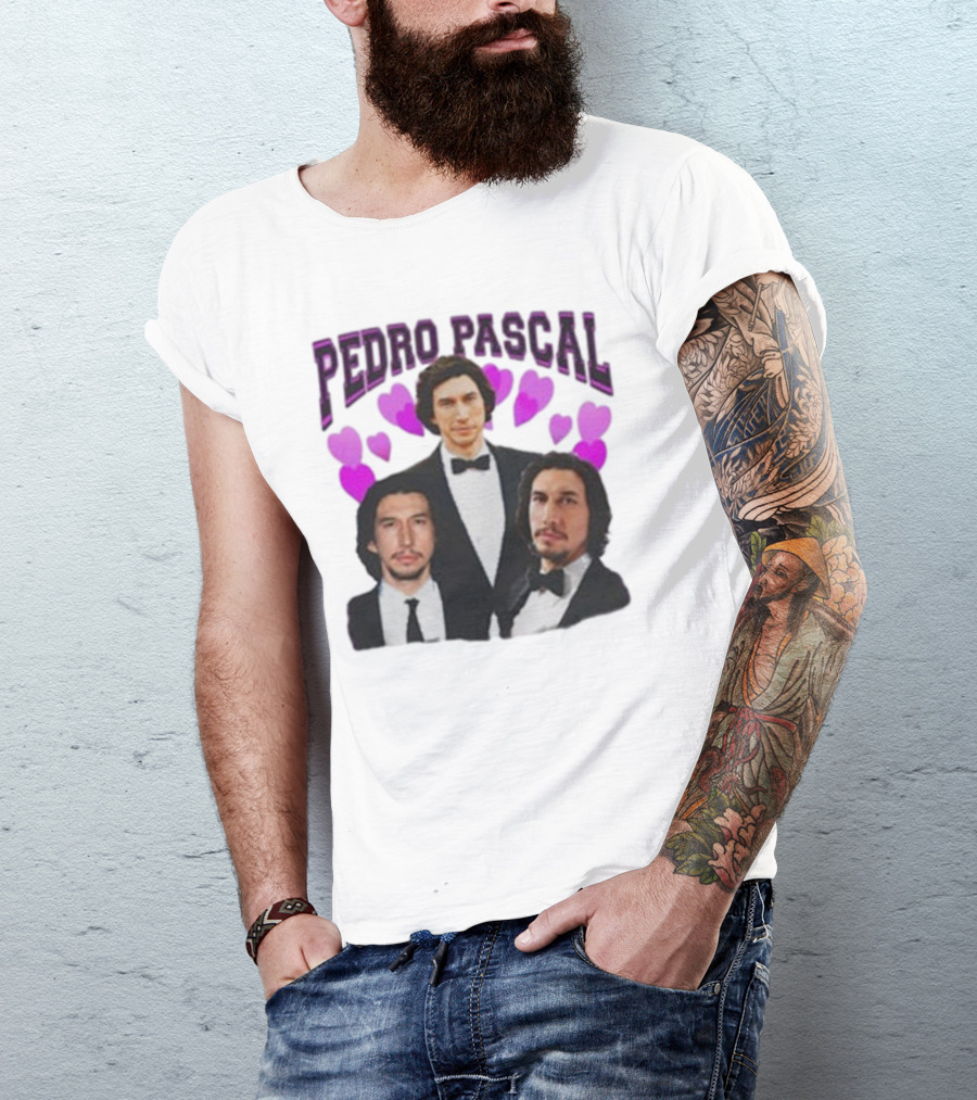 Pedro Pascal Adam Driver Hearts T-Shirt