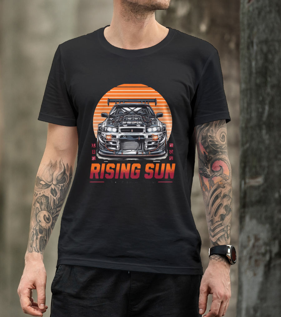 Rising Sun Grace In Motion Japanese Car Racing T-Shirt