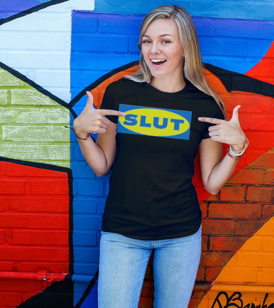 SLUT Parody Of Swedish Iconic Branding T-Shirt