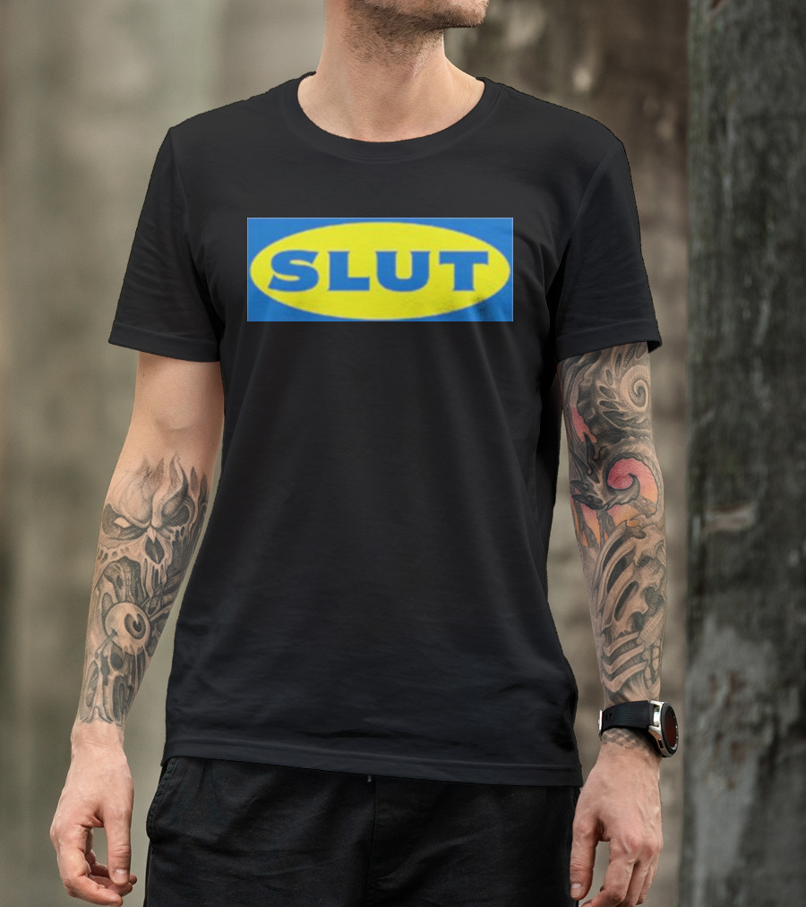 SLUT Parody Of Swedish Iconic Branding T-Shirt