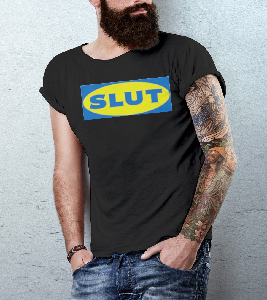 SLUT Parody Of Swedish Iconic Branding T-Shirt