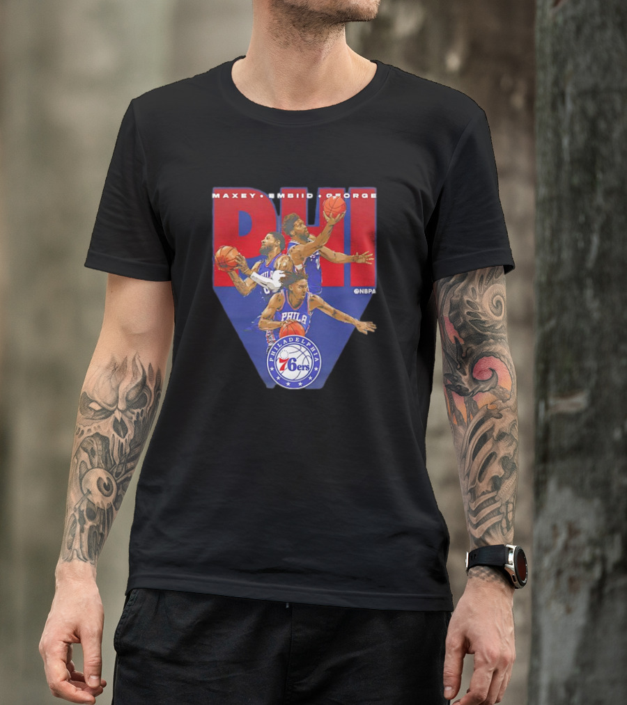 Maxey Embiid George PHI Philadelphia 76ers NBA Players T-Shirt