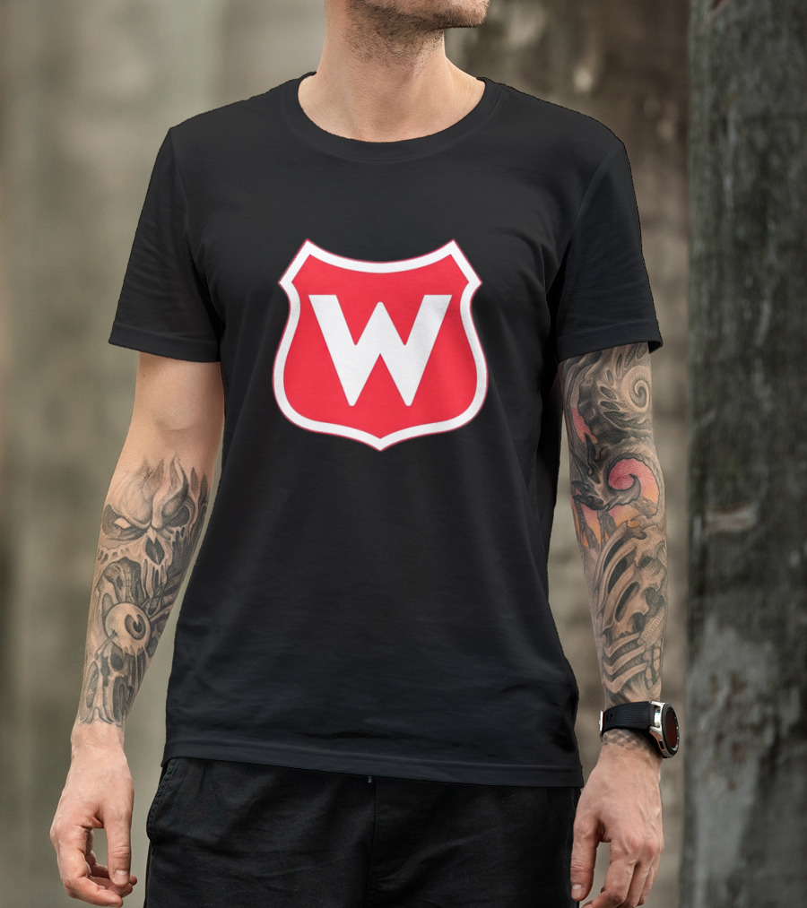 Montreal Wanderers Red White Shield Emblem With Bold W T-Shirt