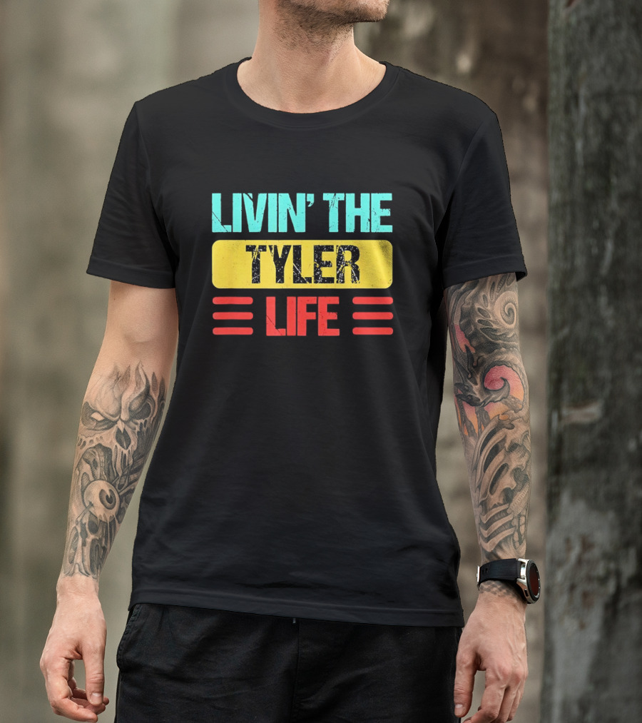 Livin The Tyler Life Retro Color Blocks T-Shirt