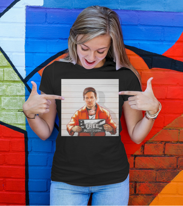 Free Pavel Durov Mugshot Cartoon T-Shirt