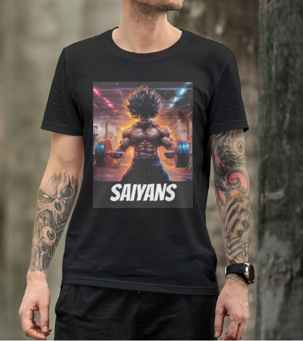 Saiyan Workout Gym Motivation Saiyans Strength Training Anime Fusion T-Shirt