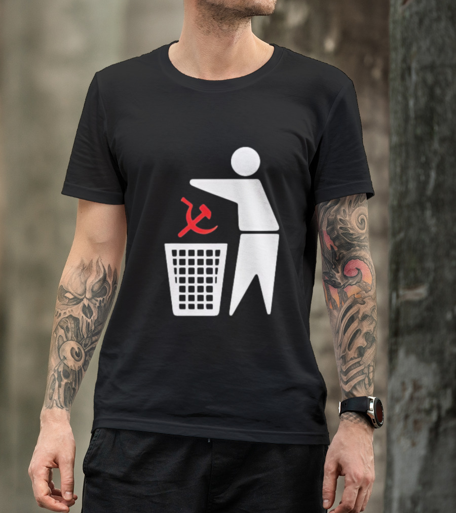 Communism Trash Can Hammer Sickle Disposal T-Shirt