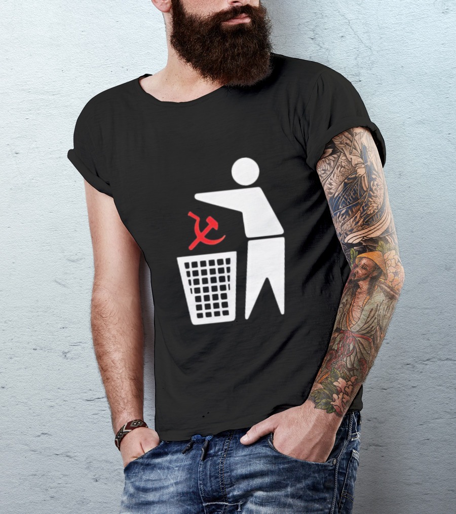 Communism Trash Can Hammer Sickle Disposal T-Shirt