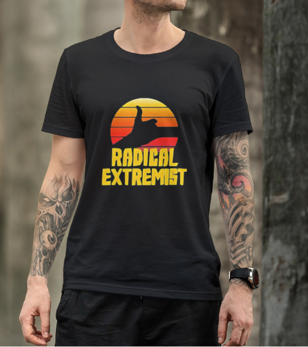 Radical Extremist Vintage Sunset Shaka Hand Gesture T-Shirt