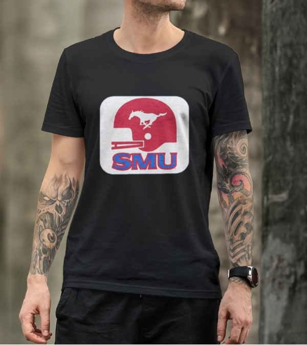 SMU Mustangs Football Red Helmet T-Shirt