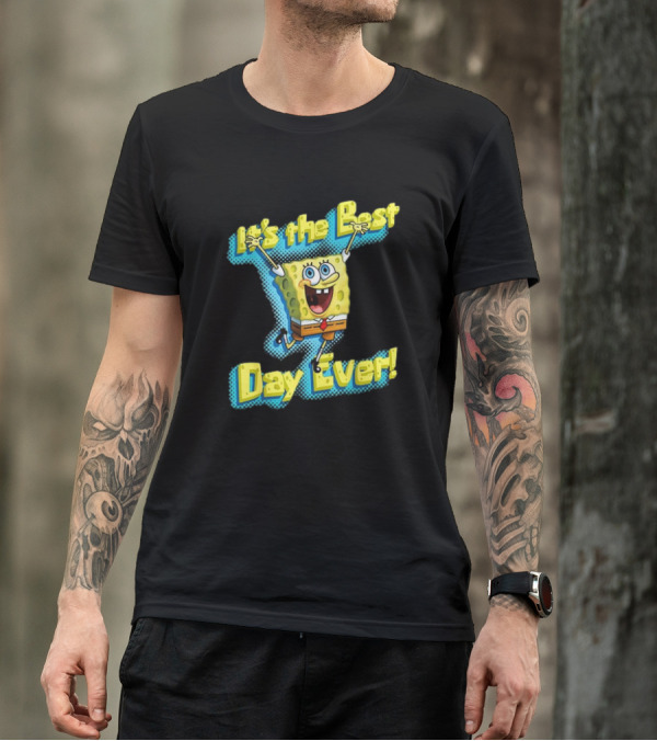 SpongeBob SquarePants It's The Best Day Ever Enthusiastic Pose T-Shirt