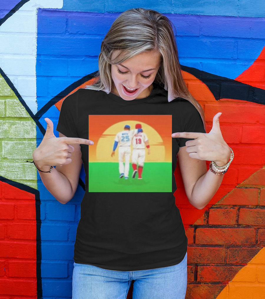 Devon White And Joey Votto Sunset Sports Moment Embrace T-Shirt