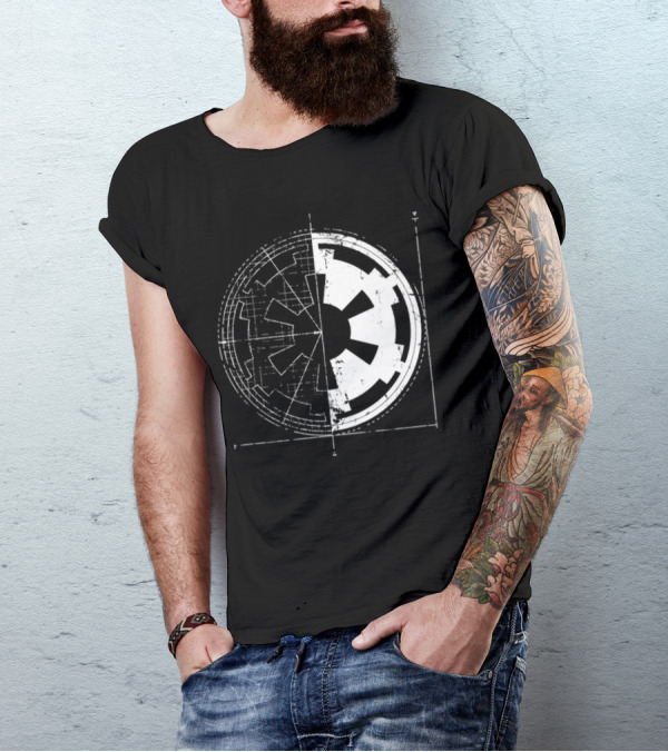 Galactic Empire Emblem Blueprint Schematic Diagram T-Shirt