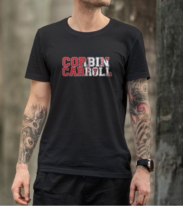 Corbin Carroll Arizona Baseball Player Name Block Letter T-Shirt