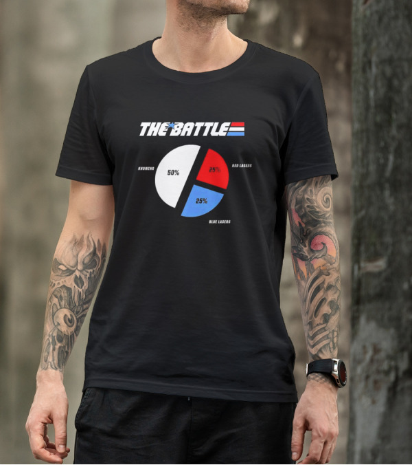 GI Joe Knowing Is Half The Battle Pie Chart Red Lasers Blue Lasers T-Shirt