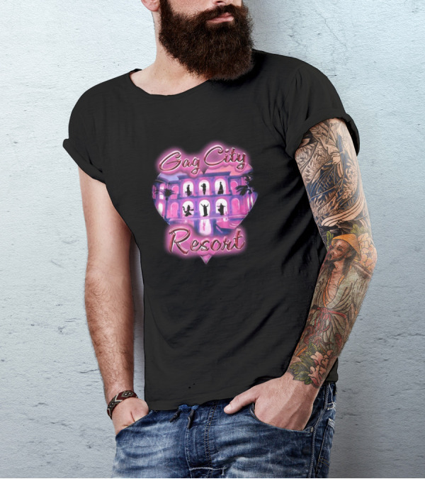 Gag City Resort Heart Silhouette Scene T-Shirt