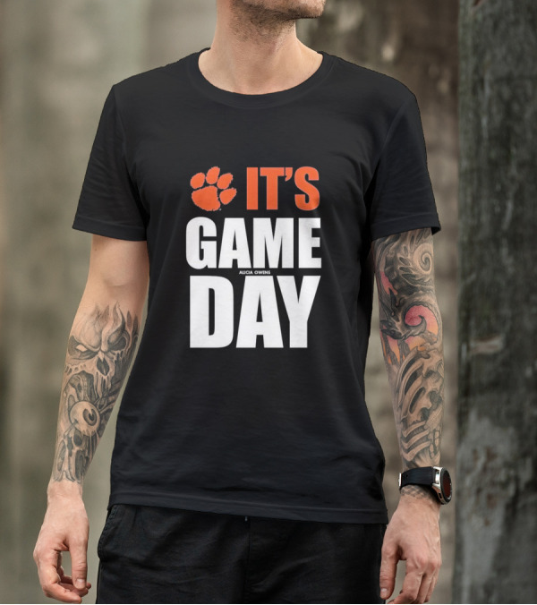 Clemson Tigers It's Game Day Paw Print Alicia Owens T-Shirt