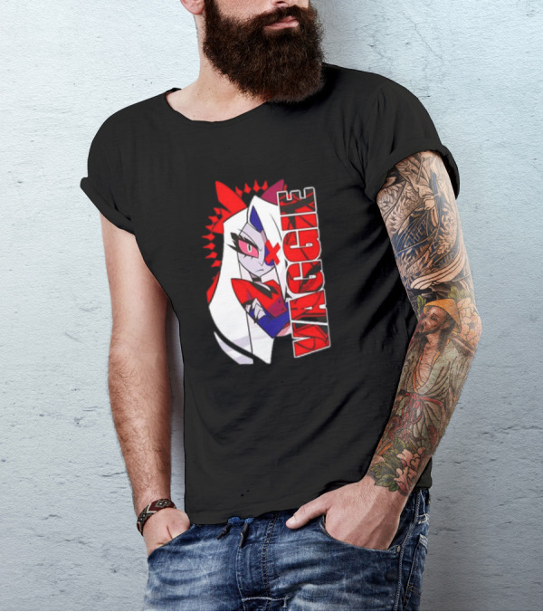 Hozier Hazbin Hotel Vaggie Character Red And White T-Shirt