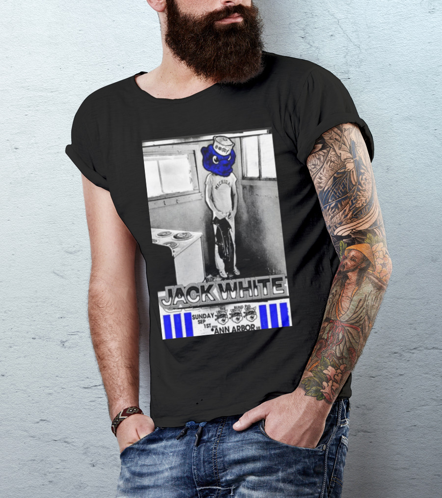 Jack White Michigan Blue Bear Ann Arbor September 1 T-Shirt
