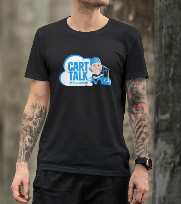 Carolina Panthers Cart Talk With JJ Jansen Blue Cart Cloud T-Shirt