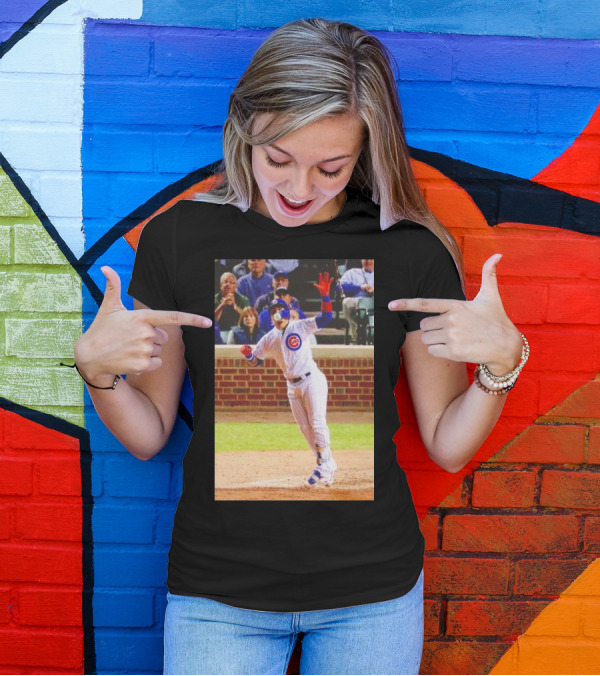 Javy Baez Chicago Cubs Blows A Bubble Hitting Second Home Run Baseball Action T-Shirt
