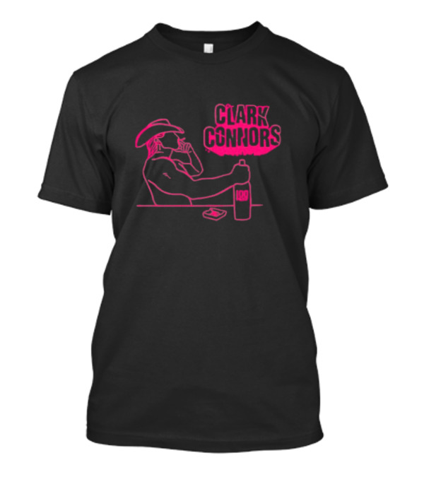 Clark Connors Neon Cowboy Smoking Drink LQD T-Shirt