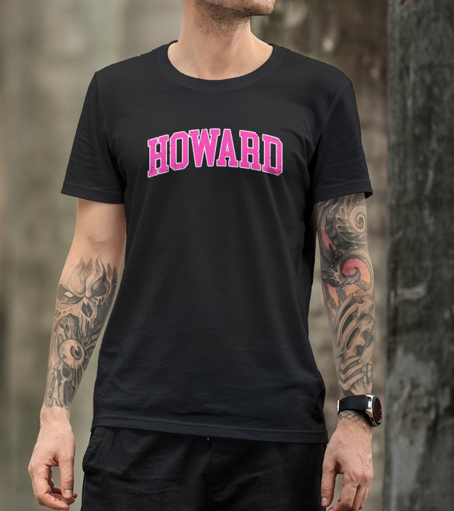 Howard University Pink Arch Text T-Shirt