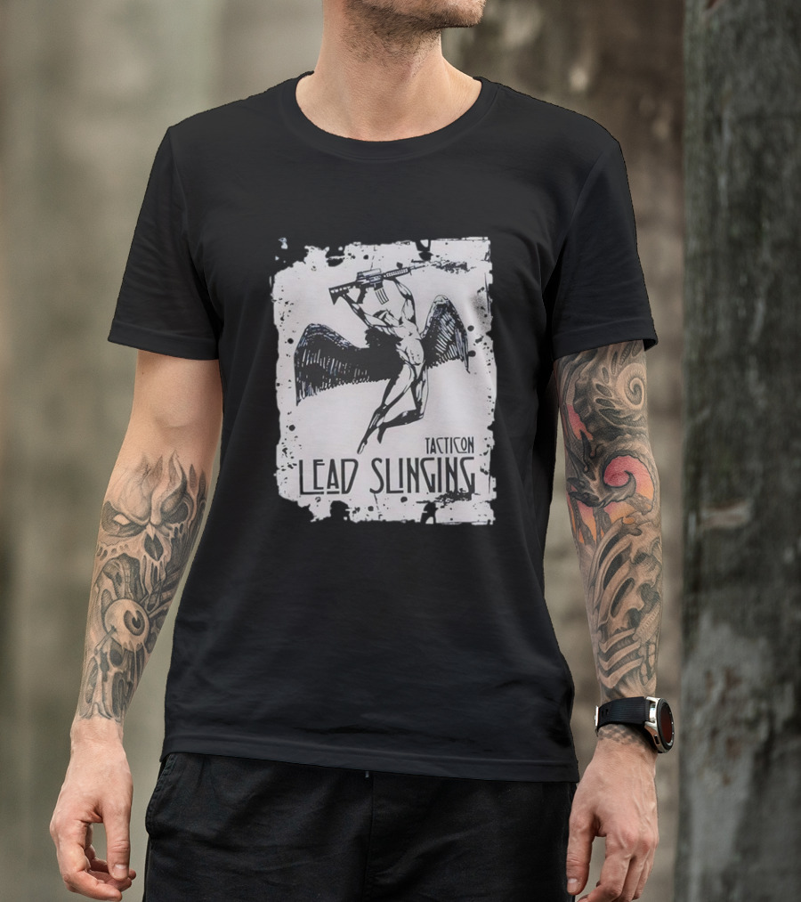 Tacticon Lead Slinging Angel With Rifle T-Shirt