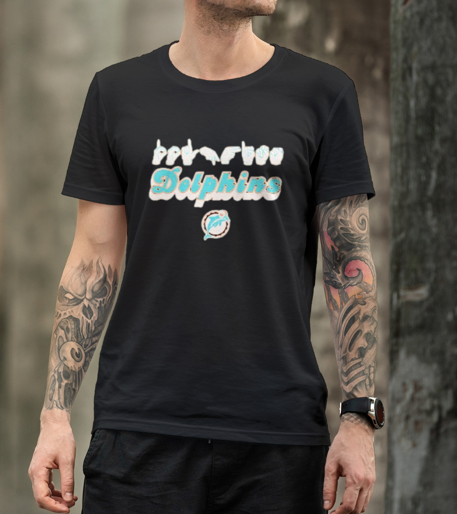 Miami Dolphins Love Hand Sign ASL T-Shirt