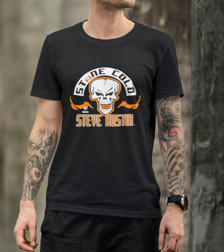 Stone Cold Steve Austin WWE Skull Flame Vintage T-Shirt