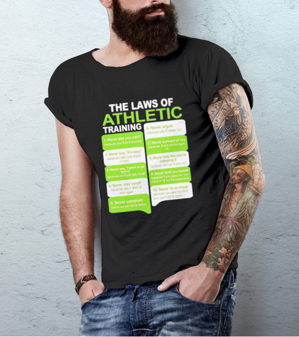 The Laws Of Athletic Training Never Say Never Only Encourages It T-Shirt