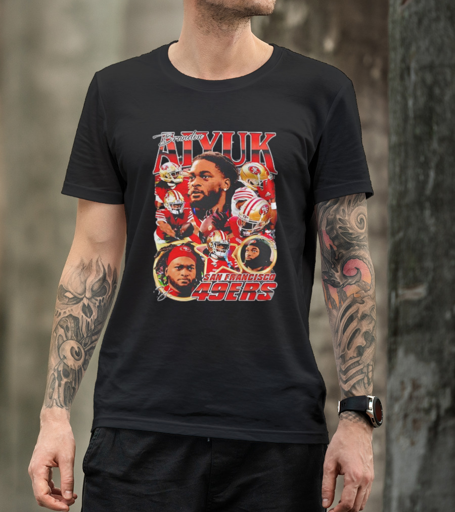 Brandon Aiyuk San Francisco 49ers NFL Football Player Collage T-Shirt