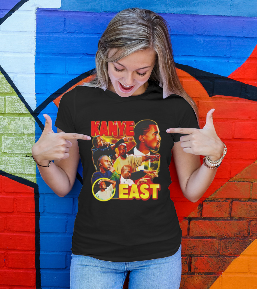 Kanye West Kanye East Rapper Star Retro Multicolor Faces T-Shirt