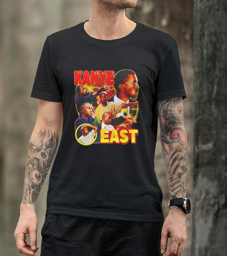 Kanye West Kanye East Rapper Star Retro Multicolor Faces T-Shirt