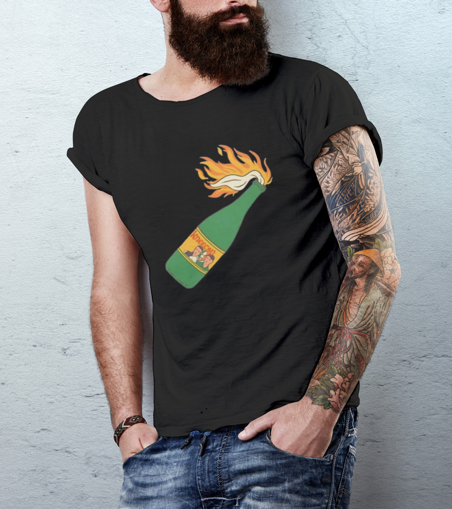 Kneecap Flaming Buckfast Molotov Bottle Green T-Shirt
