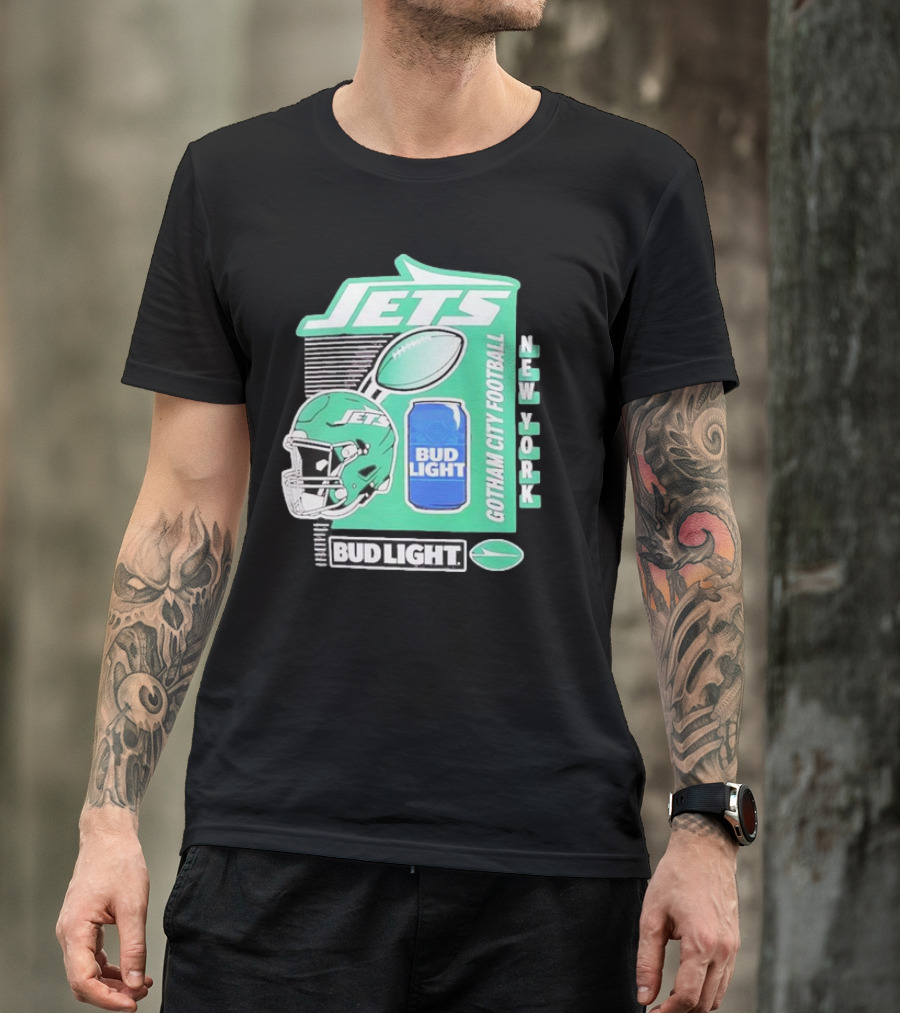 Jets New York Bud Light Gotham City Football T-Shirt