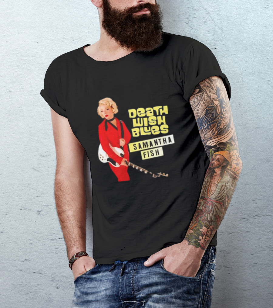 Death Wish Blues Samantha Fish With Guitar In Red T-Shirt