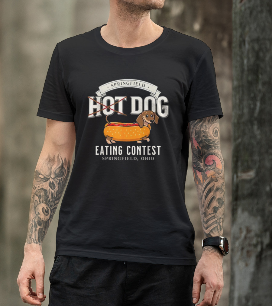 Springfield Hot Dog Eating Contest Springfield Ohio Dachshund Bun T-Shirt