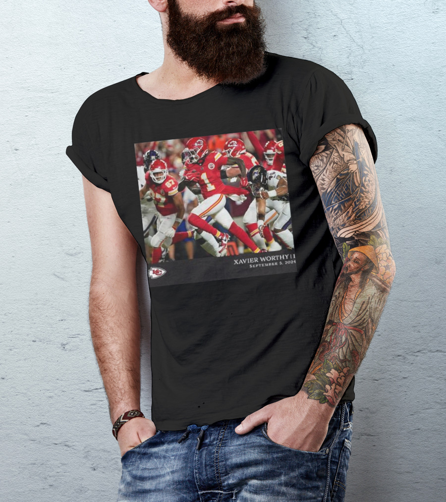 Xavier Worthy Kansas City Chiefs NFL Week 1 September 5 T-Shirt