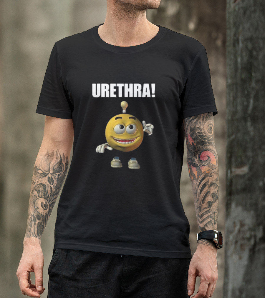 Cringey Tees Urethra Eureka Animated Smiley Light Bulb Idea T-Shirt