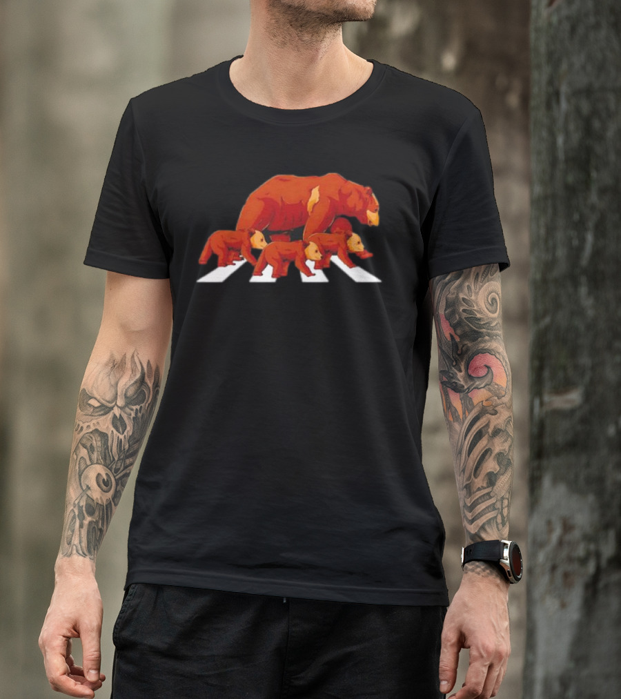 Crossing Road Bear Wildlife Wild Camping Campers Abbey Road Bear T-Shirt