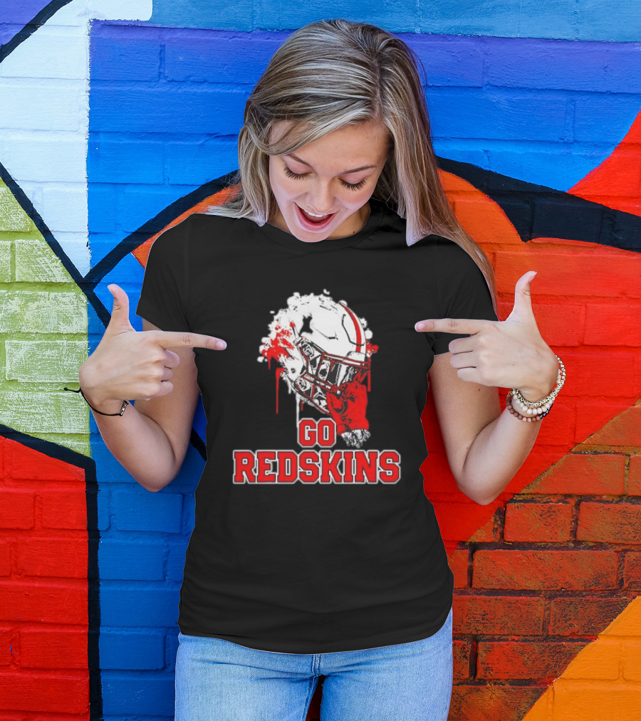 Go Redskins Helmet Burst T-Shirt