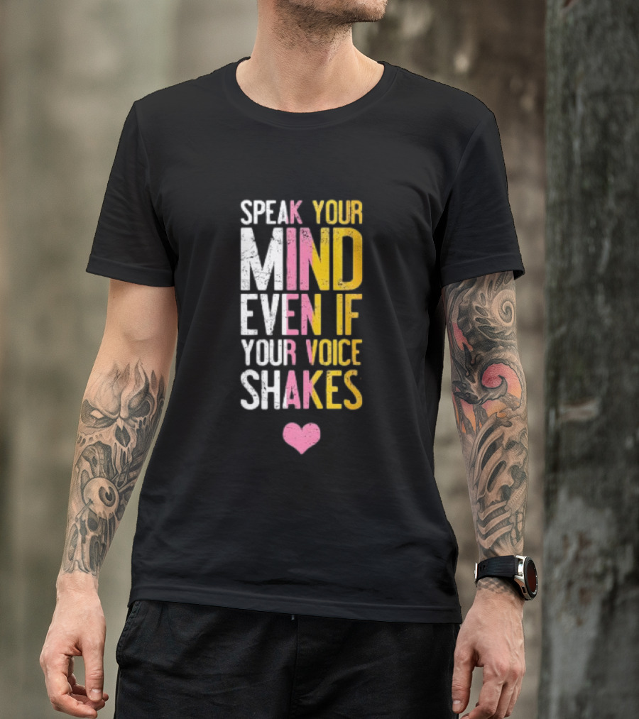 Speak Your Mind Even If Your Voice Shakes RBG Retro Heart T-Shirt