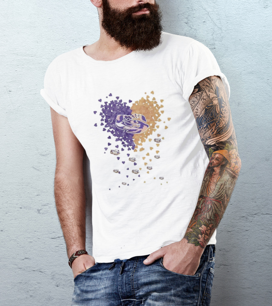 Heart Full Of LSU Tigers Geaux Tigers Purple And Gold T-Shirt