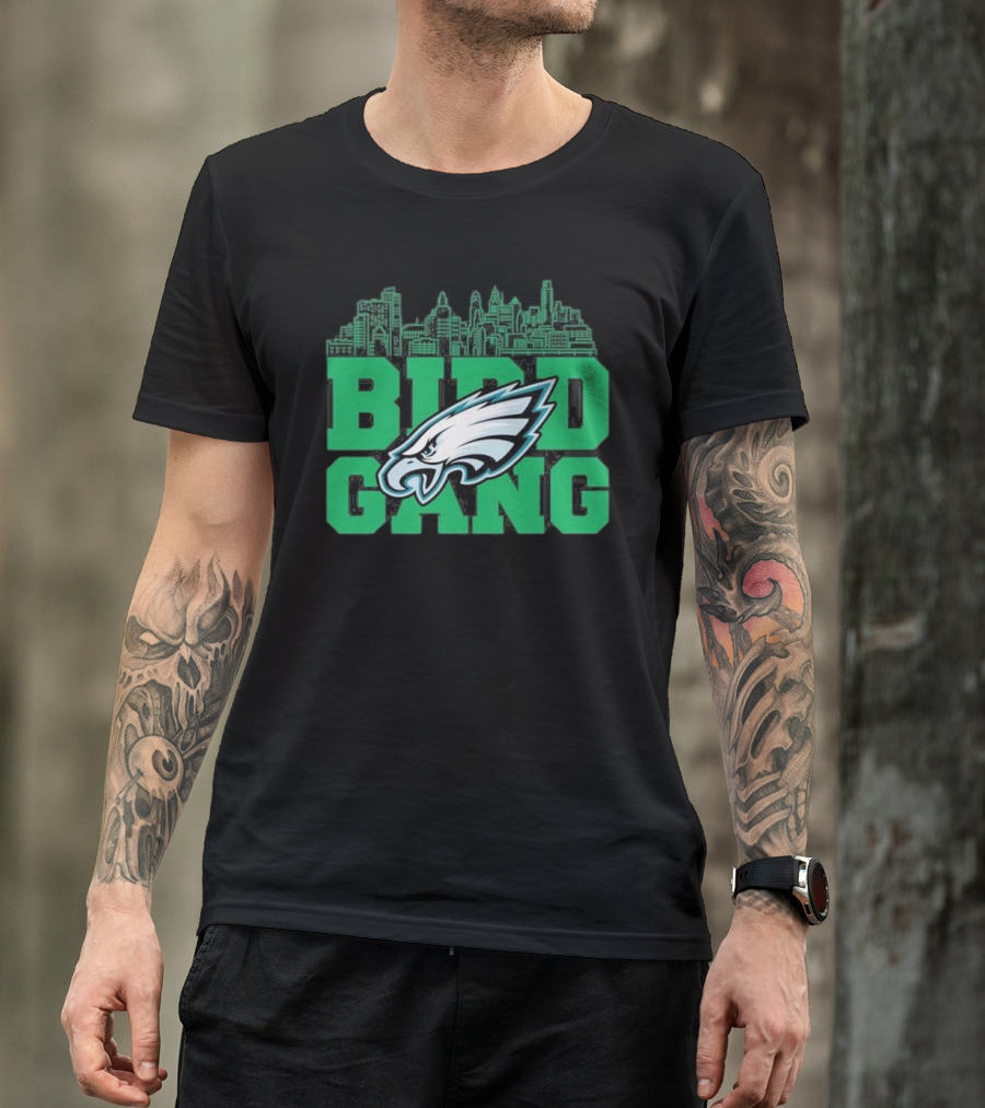 Bird Gang Philadelphia Eagles Bird Head Skyline T-Shirt