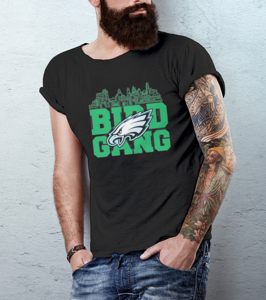 Bird Gang Philadelphia Eagles Bird Head Skyline T-Shirt