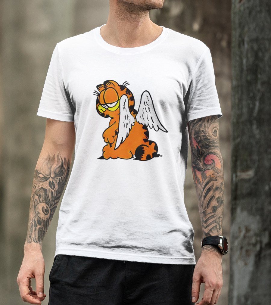 Angel Garfield Funny Vintage Comic Character With Wings T-Shirt