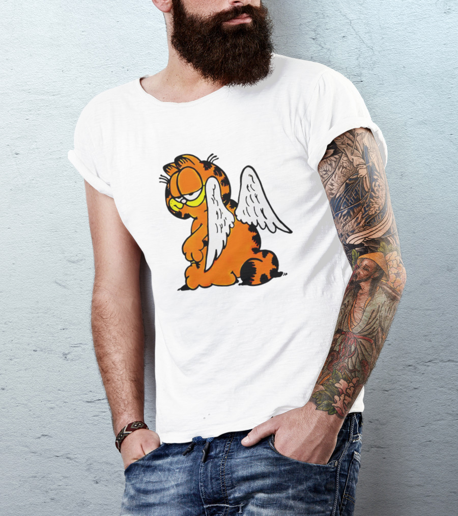 Angel Garfield Funny Vintage Comic Character With Wings T-Shirt