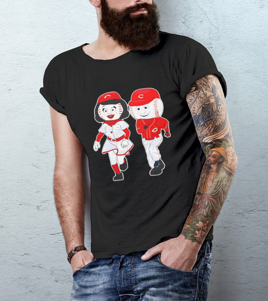 Cincinnati Reds Rosie Red And Mr. Red Mascots T-Shirt