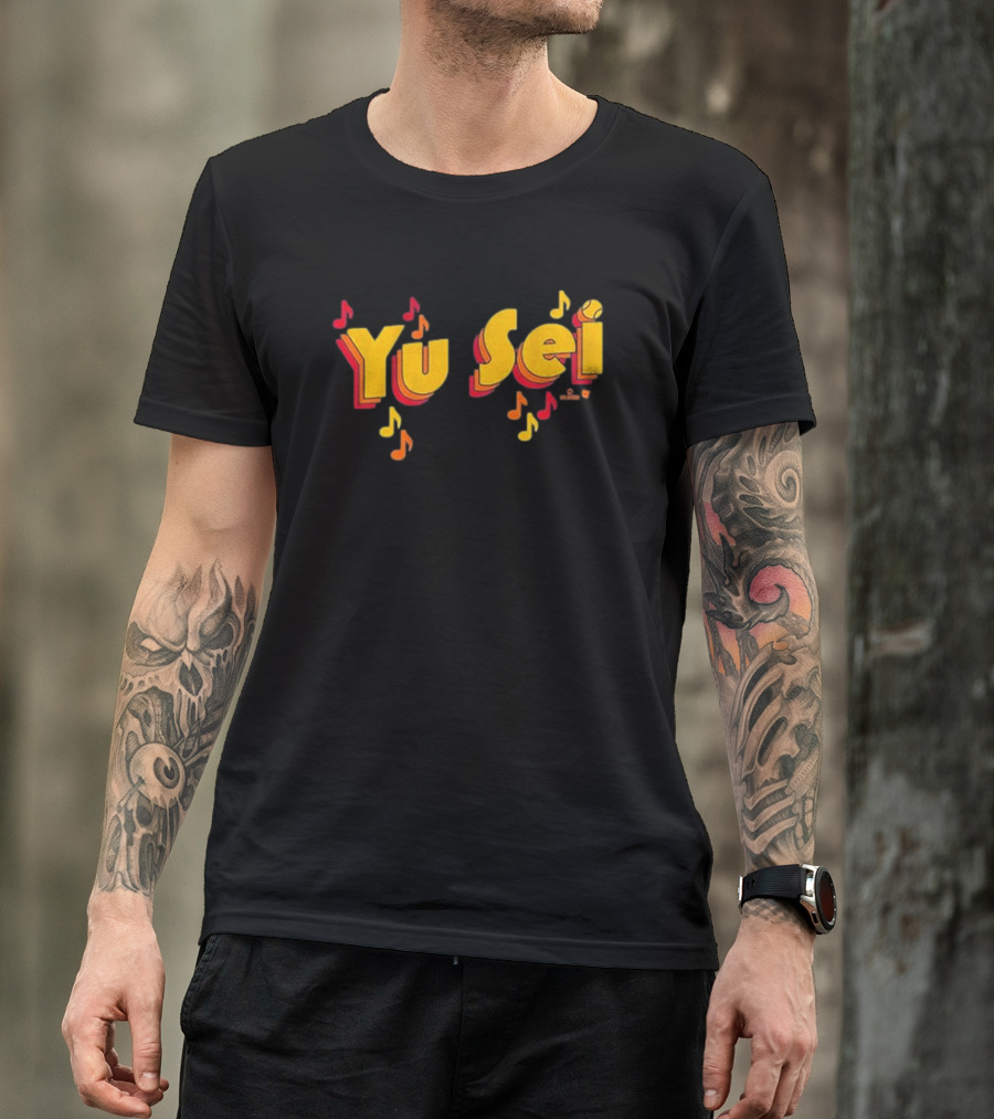 Yu Sei Yusei Kikuchi Music Notes Baseball T-Shirt